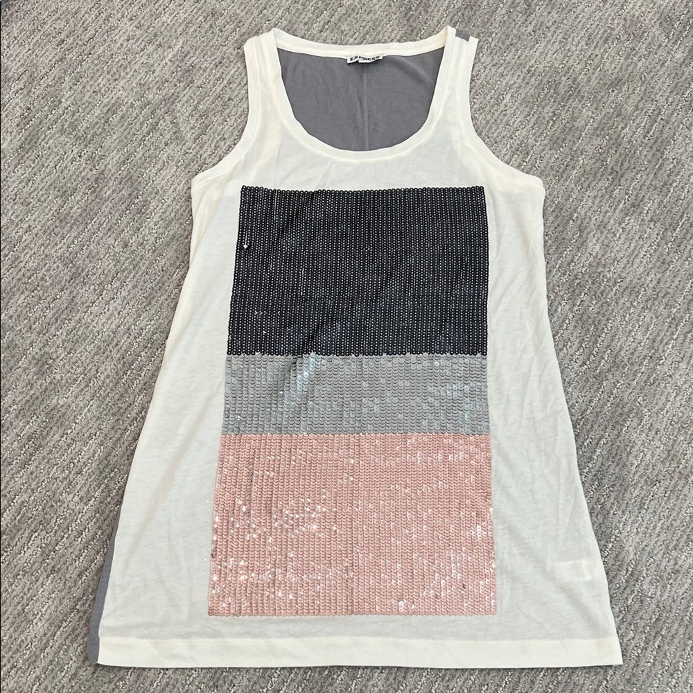 NEW! Express Colorblock Sequin Tank Top
